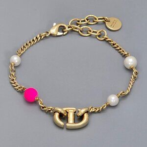 Dior CD Navy Bracelet Resin Pearl Gold